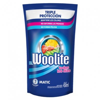 DET.WOOLITE MAQ PROT Y CUIDADO DP 450CC x 12 un.