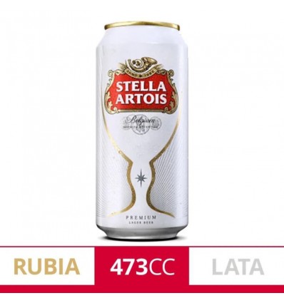 CERVEZA STELLA ARTOIS RUBIA LATA 473CC x 6 un.