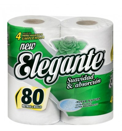 PAPEL HIG ELEGANTE MAX SIMP HOJA 80MT 4UN x 10 un.