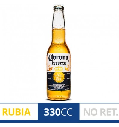 CERVEZA CORONA RUBIA BOTELLA 330CC x 6 un.