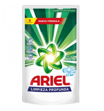 DET.LIQ ARIEL LIMPIEZA PROFUNDA POUCH 800C x 6 un.