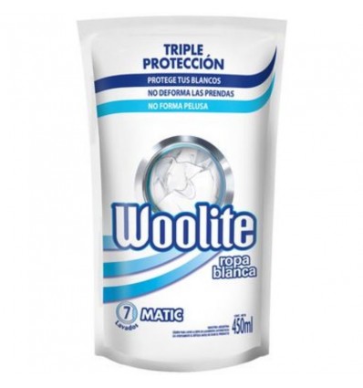 DET.WOOLITE ROPA BLANCA DP 450CC x 12 un.