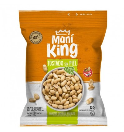 MANI KING TOSTADO SIN PIEL Y SIN SAL 100GR x 15 un.