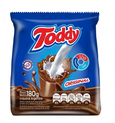 CACAO TODDY ORIGINAL EN POLVO 180GR x 12 un.