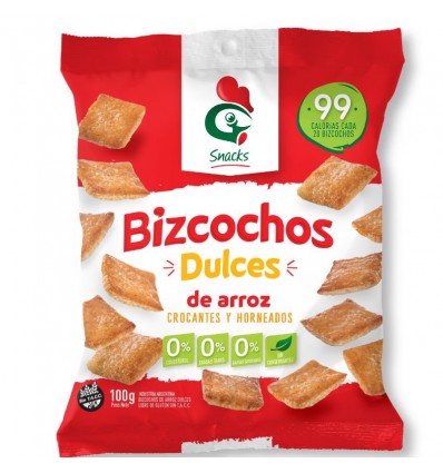 BIZCOCHOS GALLO DE ARROZ DULCE 100GR x 14 un.