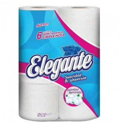 PAPEL HIG ELEGANTE SIMPLE HOJA 30MT 6UN x 12 un.