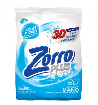 DET.POLVO ZORRO BLUE POWER REGULAR 3KG x 3 un.