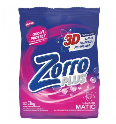 DET.POLVO ZORRO CLASICO MATIC 3KG x 3 un.