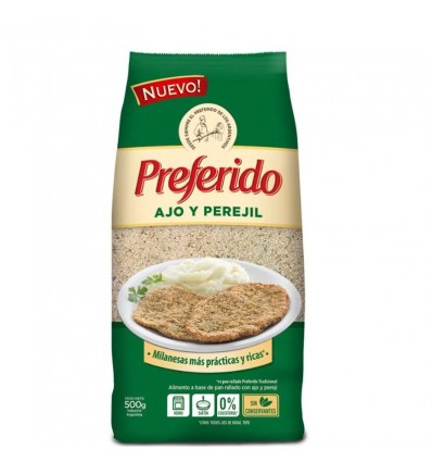 PAN RALLADO PREFERIDO AJO Y PEREJIL 450GR x 20 un.