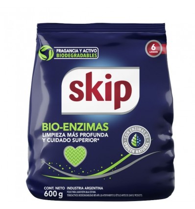 DET.POLVO SKIP BIO ENZIMAS MATIC 600GR x 12 un.