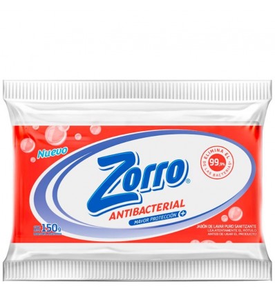 JAB.EN PAN D/LAVAR ZORRO ANTIBACT 150GR x 14 un.