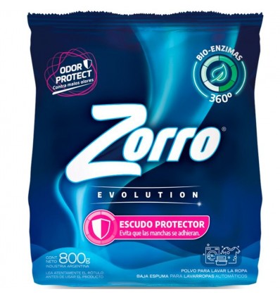 DET.POLVO ZORRO EVOLUTION ESCUDO PROT 800G x 20 un.