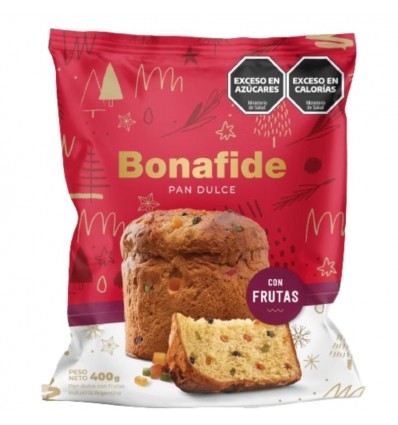 PAN DULCE BONAFIDE CON FRUTAS 400GR x 6 un.