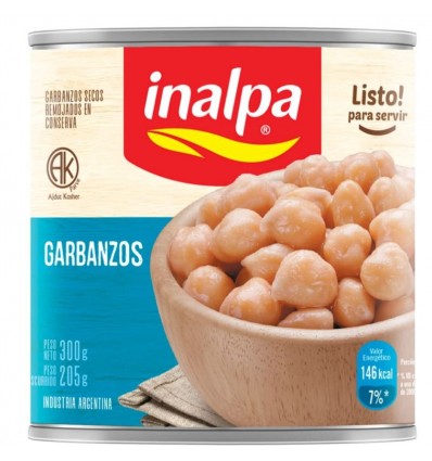 GARBANZOS INALPA AL NATURAL LATA 350 GRS. x 12 un.