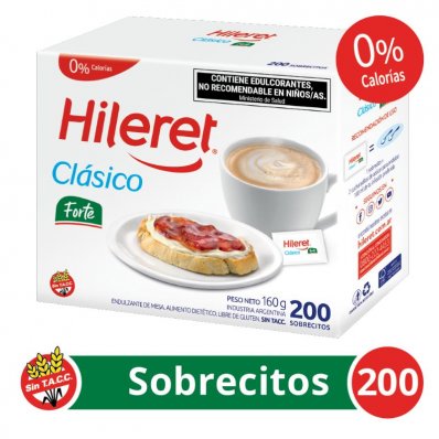 EDULCORANTE HILERET CLASICO FORTE 200SOBRE x 8 un.