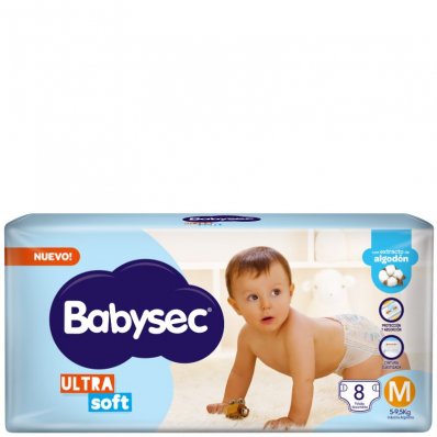 PAÑALES BABYSEC ULTRASOFT MED 8UN x 1 un.