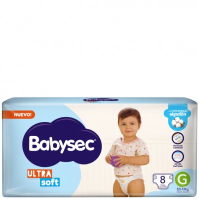 PAÑALES BABYSEC ULTRASOFT GDE 8UN x 1 un.