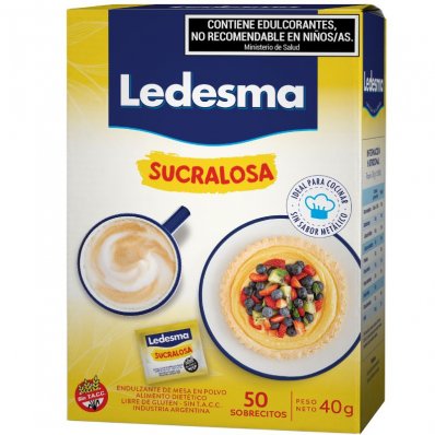 EDULCORANTE LEDESMA SUCRALOSA 50 SOBRES x 6 un.