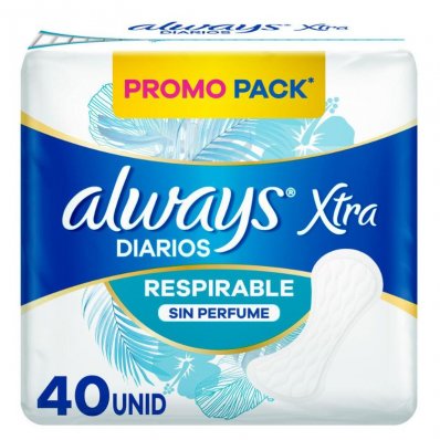 PROT.DIARIOS ALWAYS XTRA RESPIRABLE 40UN x 3 un.