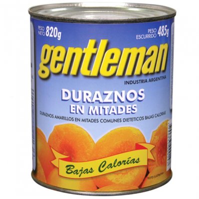 DURAZNOS AL NATURAL GENTLEMAN B CAL 820GR x 6 un.