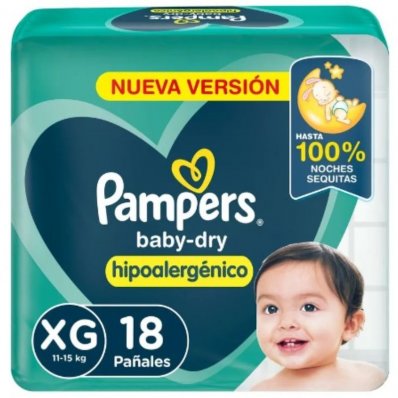 PAÑALES PAMPERS BABYDRY XGDE 18UN x 1 un.