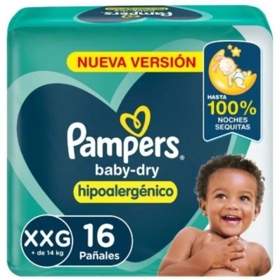 PAÑALES PAMPERS BABYDRY XXGDE 16UN x 1 un.