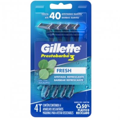 GILLETTE PRESTOBARBA 3 FRESH MAQ 4UN x 2 un.