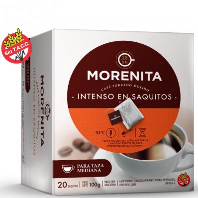 CAFE LA MORENITA INTENSO SAQUITOS 20UN 5GR x 5 un.