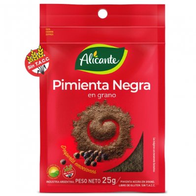 CONDIMENTO ALICANTE PIMIENTA NEG GRANO 25 x 12 un.