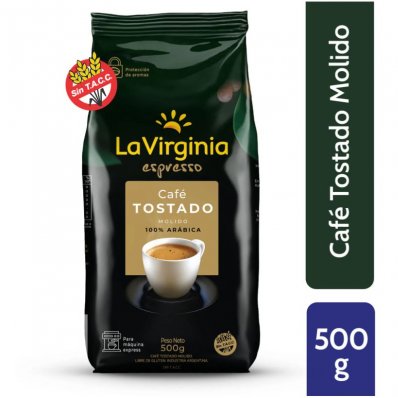 CAFE LA VIRGINIA MOLIDO TOSTADO 500GR x 3 un.