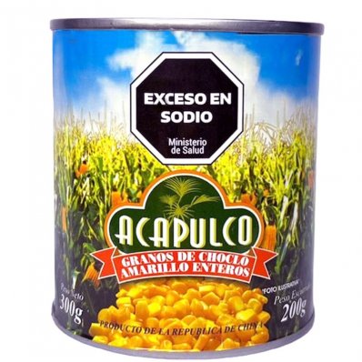 CHOCLO ACAPULCO GRANO AMARILLO LATA 300GR x 12 un.