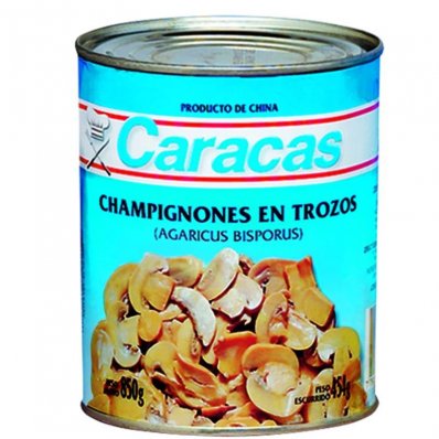 CHAMPIGNONES CARACAS EN TROZOS 850GR x 3 un.