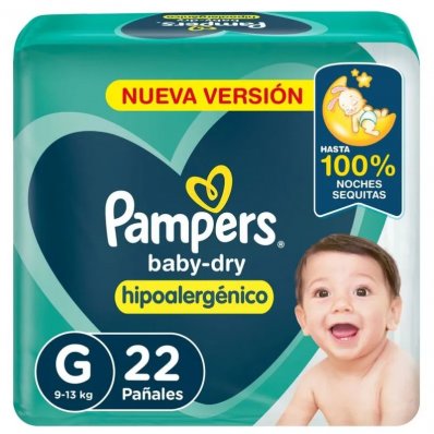 PAÑALES PAMPERS BABYDRY GDE 22UN x 1 un.