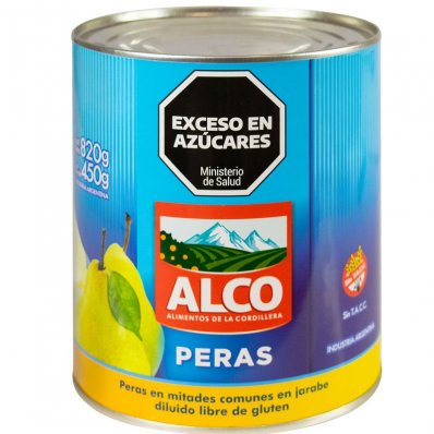 PERAS AL NATURAL ALCO EN MITADES 820GR x 6 un.