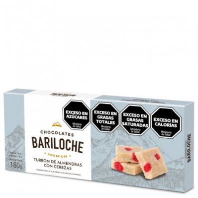 TURRON BARILOCHE ALMENDRA CON CEREZA 180GR x 6 un.