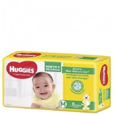 PAÑALES HUGGIES CLASSIC MED 8UN x 1 un.